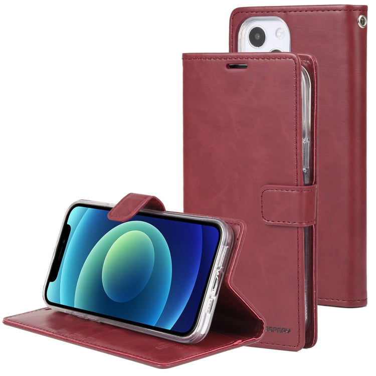 For iPhone 13 mini GOOSPERY BLUE MOON Crazy Horse Texture Horizontal Flip Leather Case with Holder & Card Slot & Wallet (Wine Red) - iPhone 13 mini Cases by GOOSPERY | Online Shopping UK | buy2fix