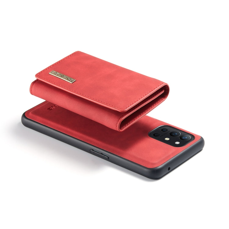 DG.MING M1 Series 3-Fold Multi Card Wallet  Back Cover Shockproof Case with Holder Function For OnePlus 9R(Red) - OnePlus Cases by DG.MING | Online Shopping UK | buy2fix