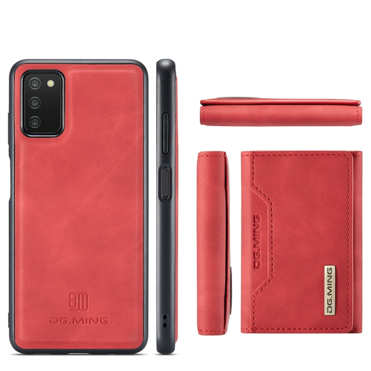 DG.MING M2 Series 3-Fold Multi Card Bag Back Cover Shockproof Case with Wallet & Holder Function For Samsung Galaxy A03s EU Version(Red) - Galaxy Phone Cases by DG.MING | Online Shopping UK | buy2fix