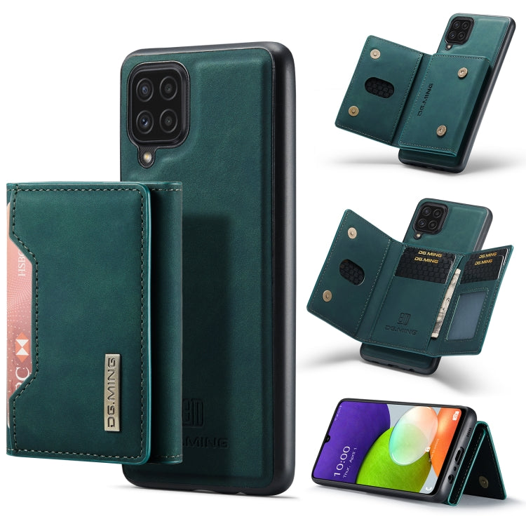 DG.MING M2 Series 3-Fold Multi Card Bag Back Cover Shockproof Case with Wallet & Holder Function For Samsung Galaxy A22 4G(Green) - Galaxy Phone Cases by DG.MING | Online Shopping UK | buy2fix