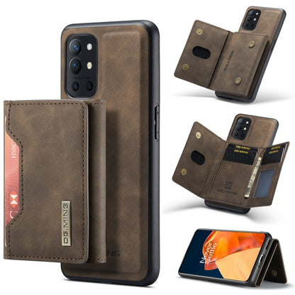 DG.MING M2 Series 3-Fold Multi Card Bag Back Cover Shockproof Case with Wallet & Holder Function For OnePlus 9R(Coffee) - OnePlus Cases by DG.MING | Online Shopping UK | buy2fix