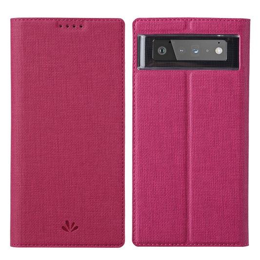 For Google Pixel 6 ViLi DMX Series Shockproof TPU + PU Leather Magnetic Attraction Horizontal Flip Case with Card Slot & Holder(Rose Red) - Google Cases by ViLi | Online Shopping UK | buy2fix