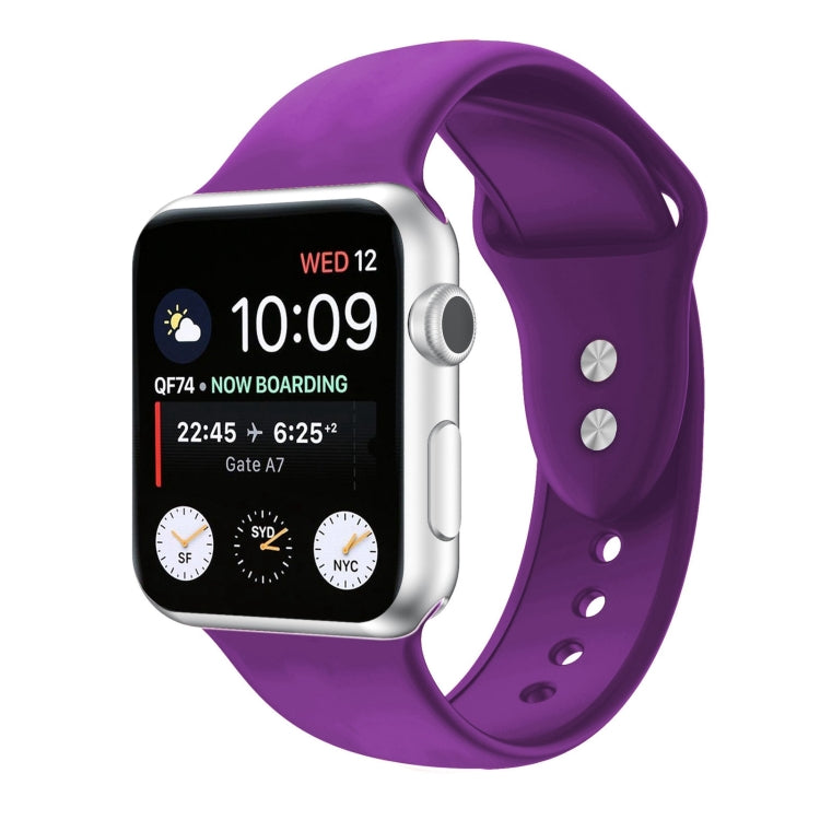 Double Nail Silicone Strap Watch Band For Apple Watch Series 9&8&7 41mm / SE 3&SE 2&6&SE&5&4 40mm / 3&2&1 38mm(Dark Purple) - Watch Bands by buy2fix | Online Shopping UK | buy2fix