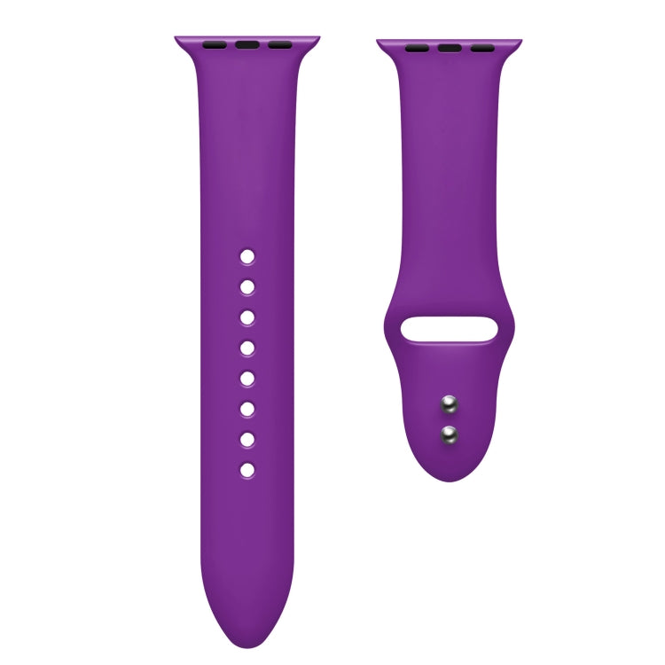 Double Nail Silicone Strap Watch Band For Apple Watch Series 9&8&7 41mm / SE 3&SE 2&6&SE&5&4 40mm / 3&2&1 38mm(Dark Purple) - Watch Bands by buy2fix | Online Shopping UK | buy2fix