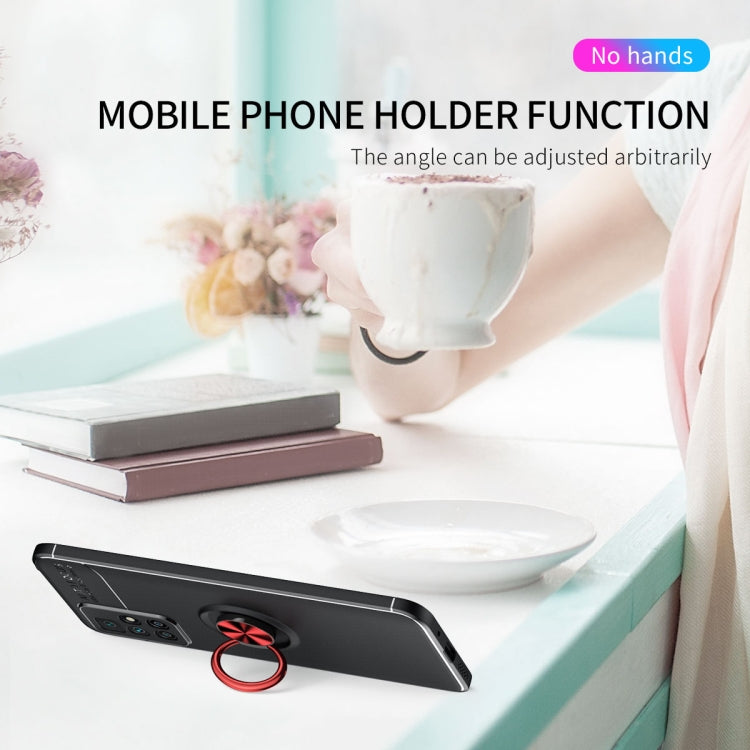 For Xiaomi Redmi 10 Metal Ring Holder 360 Degree Rotating TPU Case(Black) - Xiaomi Cases by buy2fix | Online Shopping UK | buy2fix