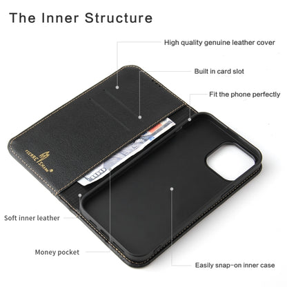 For iPhone 13 Genuine Leather Horizontal Flip Leather Case with Holder & Card Slots & Wallet(Black) - iPhone 13 Cases by buy2fix | Online Shopping UK | buy2fix