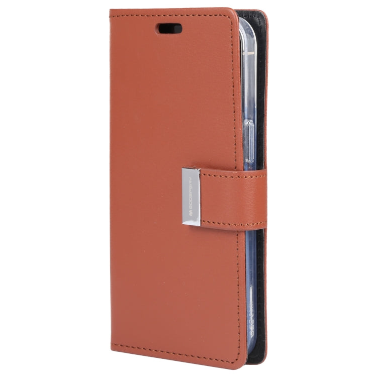 For iPhone 13 GOOSPERY RICH DIARY Crazy Horse Texture Horizontal Flip Leather Case with Holder & Card Slots & Wallet Pro Max(Brown) - iPhone 13 Cases by GOOSPERY | Online Shopping UK | buy2fix