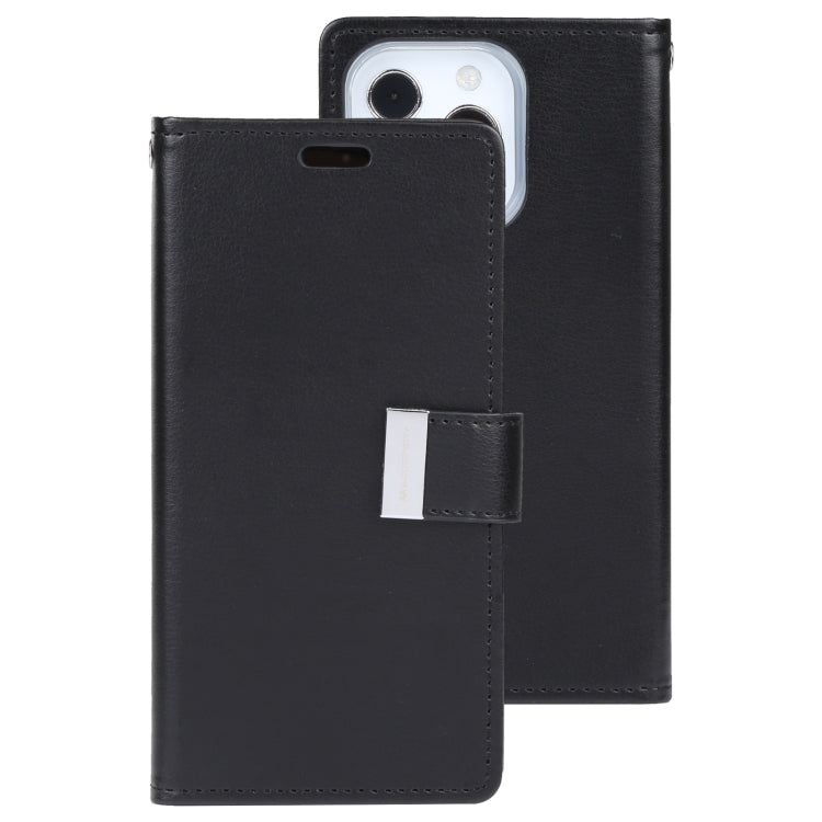 For iPhone 13 GOOSPERY RICH DIARY Crazy Horse Texture Horizontal Flip Leather Case with Holder & Card Slots & Wallet Pro Max(Black) - iPhone 13 Cases by GOOSPERY | Online Shopping UK | buy2fix