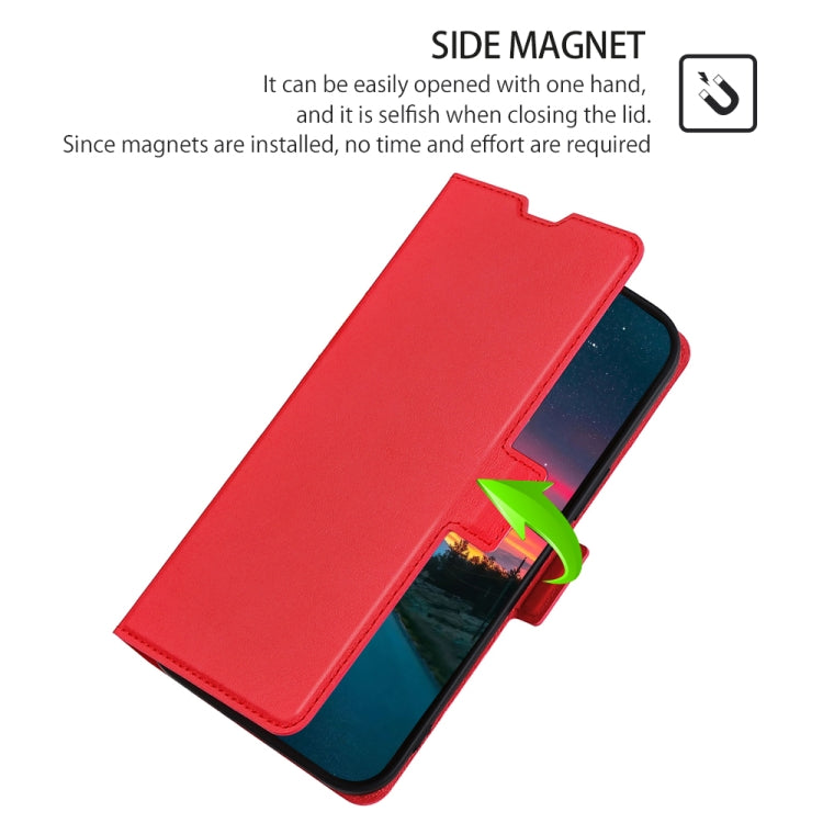 For iPhone 13 Pro Ultra-thin Voltage Side Buckle PU + TPU Horizontal Flip Leather Case with Holder & Card Slot (Red) - iPhone 13 Pro Cases by buy2fix | Online Shopping UK | buy2fix