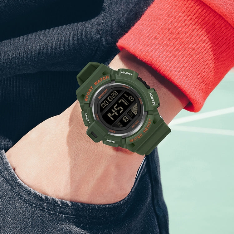 SANDA 2106 LED Digital Display Luminous Alarm Clock Men Outdoor Sports Electronic Watch(Grey) - LED Digital Watches by SANDA | Online Shopping UK | buy2fix