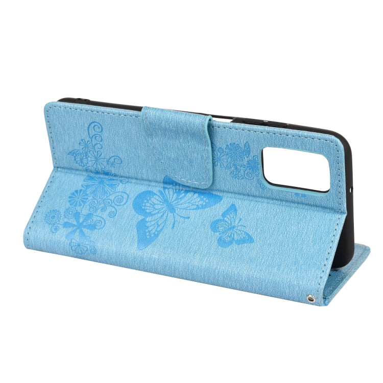 Vintage Embossed Floral Butterfly Pattern Horizontal Flip Leather Case with Card Slot & Holder & Wallet & Lanyard For Xiaomi Redmi 10(Blue) - Xiaomi Cases by buy2fix | Online Shopping UK | buy2fix