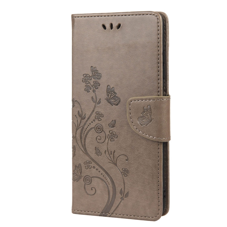 Butterfly Flower Pattern Horizontal Flip Leather Case with Holder & Card Slots & Wallet For Xiaomi Redmi 10(Grey) - Xiaomi Cases by buy2fix | Online Shopping UK | buy2fix