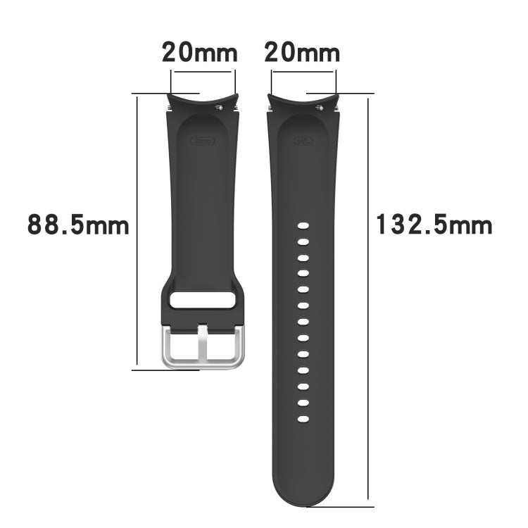 For Samung Galaxy Watch4 40mm / 44mm Silicone Silver Round Buckle Watch Band(Red) - Watch Bands by buy2fix | Online Shopping UK | buy2fix