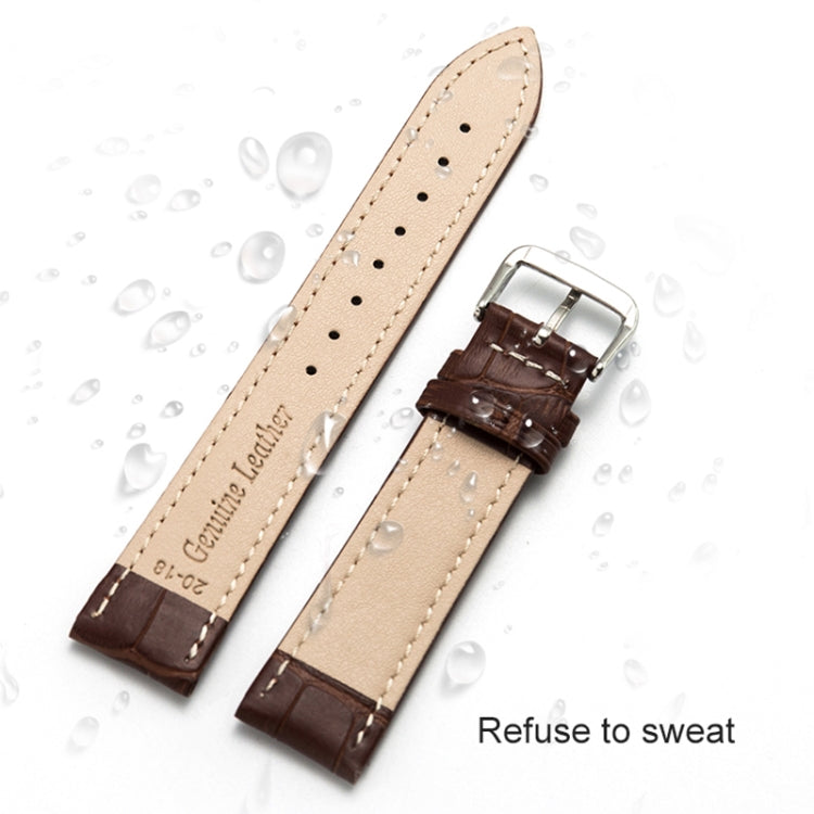 18mm Two-layer Cowhide Leather Bamboo Joint Texture Watch Band(Dark Brown) - Watch Bands by buy2fix | Online Shopping UK | buy2fix