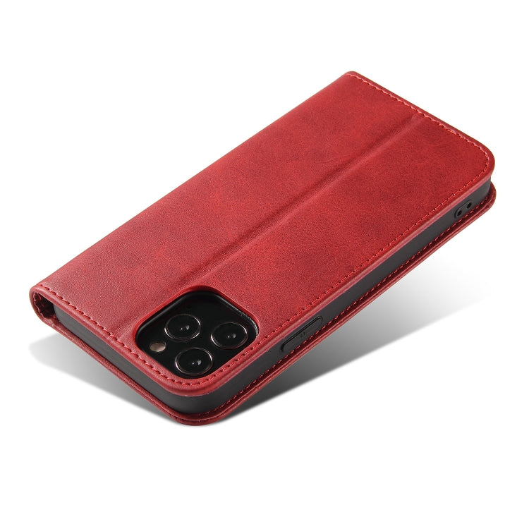 For iPhone 13 Pro Calf Texture Magnetic Horizontal Flip Leather Case with Holder & Card Slots & Wallet (Red) - iPhone 13 Pro Cases by buy2fix | Online Shopping UK | buy2fix