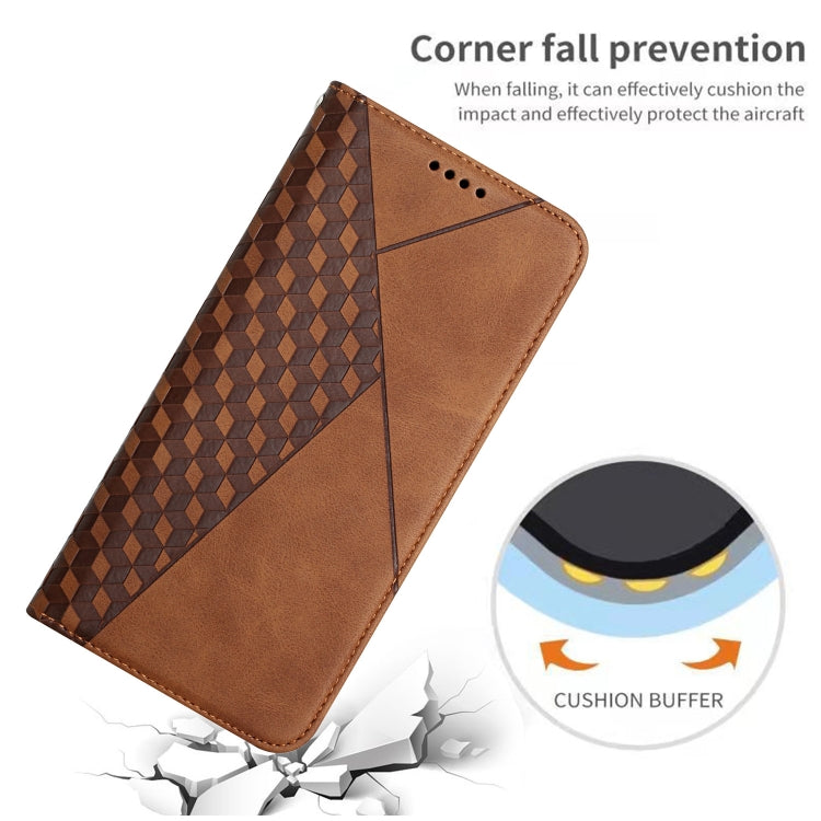 For iPhone 11 Diamond Pattern Splicing Skin Feel Magnetic Horizontal Flip Leather Case with Card Slots & Holder & Wallet (Brown) - iPhone 11 Cases by buy2fix | Online Shopping UK | buy2fix