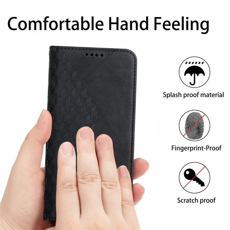 For iPhone XS Max Diamond Pattern Splicing Skin Feel Magnetic Horizontal Flip Leather Case with Card Slots & Holder & Wallet(Black) - More iPhone Cases by buy2fix | Online Shopping UK | buy2fix