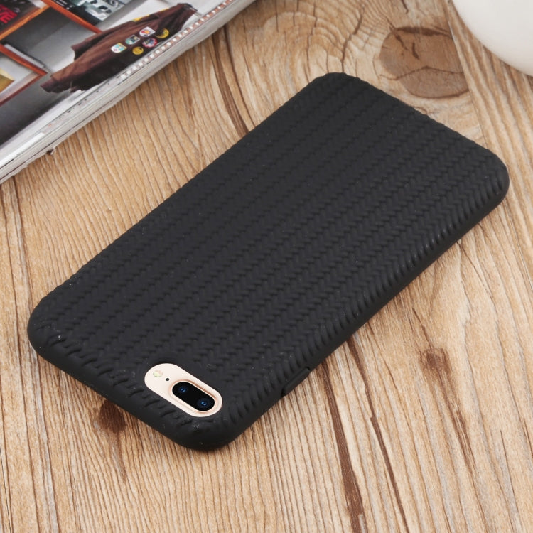 Herringbone Texture Silicone Protective Case For iPhone 8 Plus & 7 Plus(Black) - More iPhone Cases by buy2fix | Online Shopping UK | buy2fix