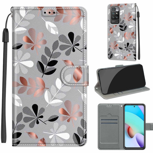 Voltage Coloured Drawing Magnetic Clasp Horizontal Flip PU Leather Case with Holder & Card Slots For Xiaomi Redmi 10(C19 Material Flower) - Xiaomi Cases by buy2fix | Online Shopping UK | buy2fix