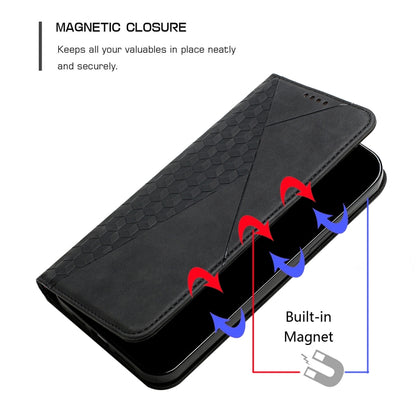 For Xiaomi Mi 11 Diamond Pattern Splicing Skin Feel Magnetic Horizontal Flip Leather Case with Card Slots & Holder & Wallet(Black) - Xiaomi Cases by buy2fix | Online Shopping UK | buy2fix