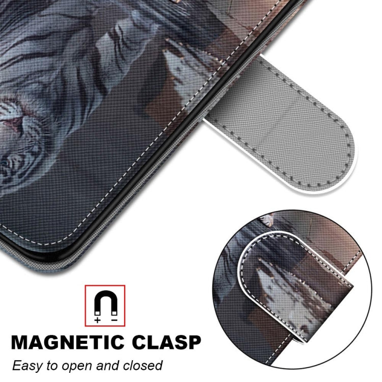 For Huawei P50 Coloured Drawing Cross Texture Horizontal Flip PU Leather Case with Holder & Card Slots & Wallet & Lanyard(Cat Becomes Tiger) - Huawei Cases by buy2fix | Online Shopping UK | buy2fix