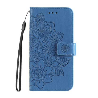 For OPPO Realme GT Master / Realme Q3 Pro 7-petal Flowers Embossing Pattern Horizontal Flip PU Leather Case with Holder & Card Slots & Wallet & Photo Frame(Blue) - Realme Cases by buy2fix | Online Shopping UK | buy2fix