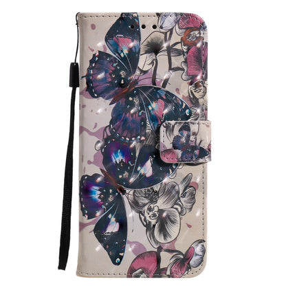 For iPhone 13 mini 3D Painted Pattern Horizontal Flip Leather Case with Holder & Card Slots & Wallet (Black Butterfly) - iPhone 13 mini Cases by buy2fix | Online Shopping UK | buy2fix