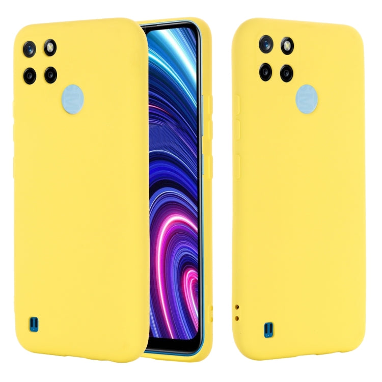 For OPPO Realme C21Y Foreign Version Solid Color Liquid Silicone Dropproof Full Coverage Protective Case(Yellow) - Realme Cases by buy2fix | Online Shopping UK | buy2fix