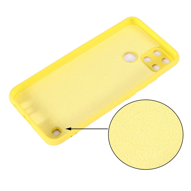 For OPPO Realme C21Y Foreign Version Solid Color Liquid Silicone Dropproof Full Coverage Protective Case(Yellow) - Realme Cases by buy2fix | Online Shopping UK | buy2fix