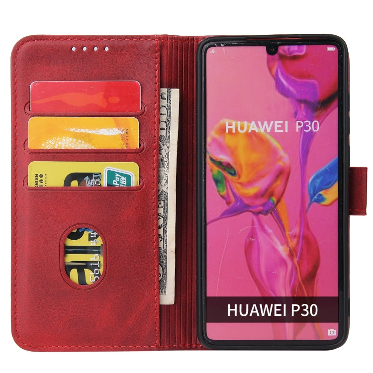 For Huawei P30 Calf Texture Buckle Horizontal Flip Leather Case with Holder & Card Slots & Wallet(Red) - Huawei Cases by buy2fix | Online Shopping UK | buy2fix