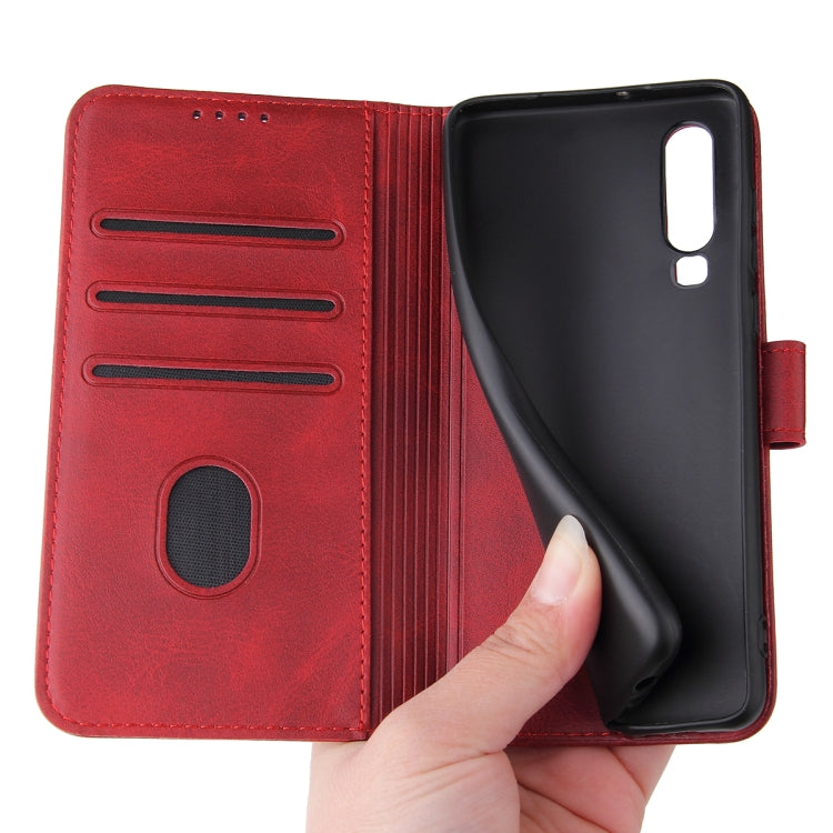 For Huawei P30 Calf Texture Buckle Horizontal Flip Leather Case with Holder & Card Slots & Wallet(Red) - Huawei Cases by buy2fix | Online Shopping UK | buy2fix