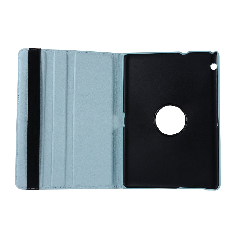 For Huawei MediaPad T3 10 Litchi Texture Horizontal Flip 360 Degrees Rotation Leather Case with Holder(Sky Blue) - Huawei by buy2fix | Online Shopping UK | buy2fix