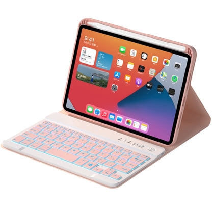 HK006D Square Keys Detachable Bluetooth Candy Color Keyboard Leather Tablet Case with Colorful Backlight & Holder for iPad mini 6(Pink) - For iPad mini by buy2fix | Online Shopping UK | buy2fix