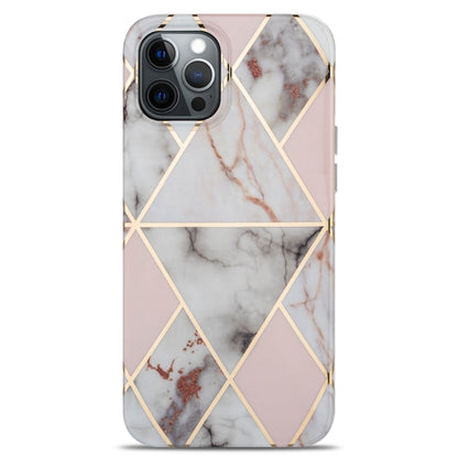 For iPhone 13 Pro Max Splicing Marble Pattern TPU Protective Case (Light Pink Grey) - iPhone 13 Pro Max Cases by buy2fix | Online Shopping UK | buy2fix