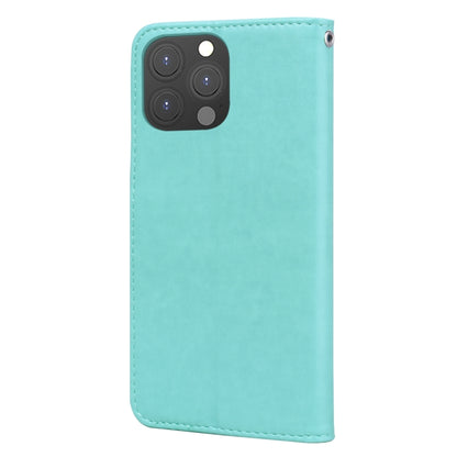 For iPhone 13 Pro Rose Embossed Horizontal Flip PU Leather Case with Holder & Card Slots & Wallet (Green) - iPhone 13 Pro Cases by buy2fix | Online Shopping UK | buy2fix