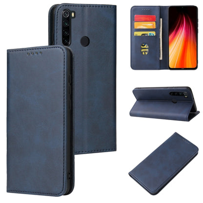 For Xiaomi Redmi Note 8 Calf Texture Magnetic Horizontal Flip Leather Case with Holder & Card Slots & Wallet(Blue) - Xiaomi Cases by buy2fix | Online Shopping UK | buy2fix