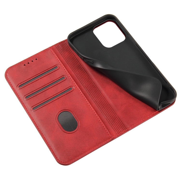 For iPhone 12 Pro Max Calf Texture Magnetic Horizontal Flip Leather Case with Holder & Card Slots & Wallet(Red) - iPhone 12 Pro Max Cases by buy2fix | Online Shopping UK | buy2fix