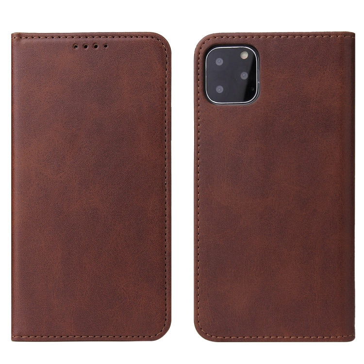 For iPhone 11 Pro Calf Texture Magnetic Horizontal Flip Leather Case with Holder & Card Slots & Wallet (Brown) - iPhone 11 Pro Cases by buy2fix | Online Shopping UK | buy2fix