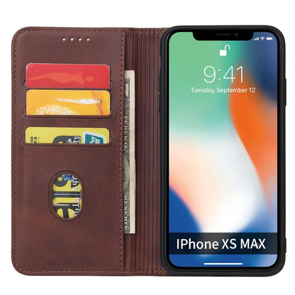 For iPhone X / XS Calf Texture Magnetic Horizontal Flip Leather Case with Holder & Card Slots & Wallet(Brown) - More iPhone Cases by buy2fix | Online Shopping UK | buy2fix