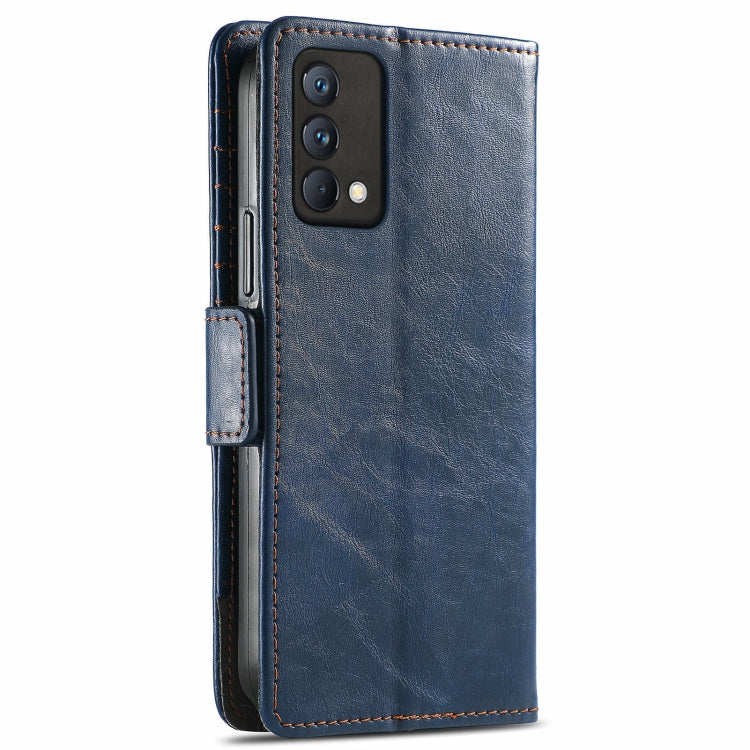 For OPPO Realme GT Master CaseNeo Business Splicing Dual Magnetic Buckle Horizontal Flip PU Leather Case with Holder & Card Slots & Wallet(Blue) - Realme Cases by buy2fix | Online Shopping UK | buy2fix