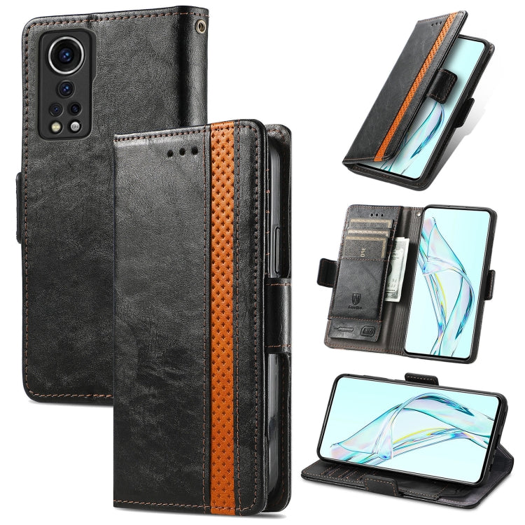 For ZTE Axon 30 5G CaseNeo Business Splicing Dual Magnetic Buckle Horizontal Flip PU Leather Case with Holder & Card Slots & Wallet(Black) - ZTE Cases by buy2fix | Online Shopping UK | buy2fix