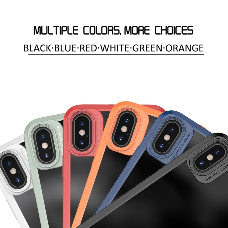 For iPhone XS Max MG Series Carbon Fiber TPU + Clear PC Four-corner Airbag Shockproof Case(Orange) - More iPhone Cases by buy2fix | Online Shopping UK | buy2fix