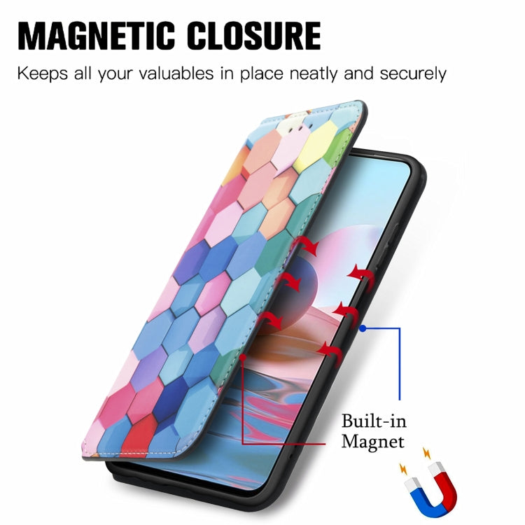 For Xiaomi Redmi Note 10 Pro Colorful Magnetic Horizontal Flip PU Leather Case with Holder & Card Slot & Wallet(Colorful Cube) - Xiaomi Cases by buy2fix | Online Shopping UK | buy2fix