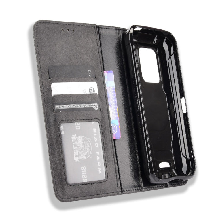 For Doogee S59 / S59 Pro Magnetic Buckle Retro Crazy Horse Texture Horizontal Flip Leather Case with Holder & Card Slots & Photo Frame(Black) - More Brand by buy2fix | Online Shopping UK | buy2fix