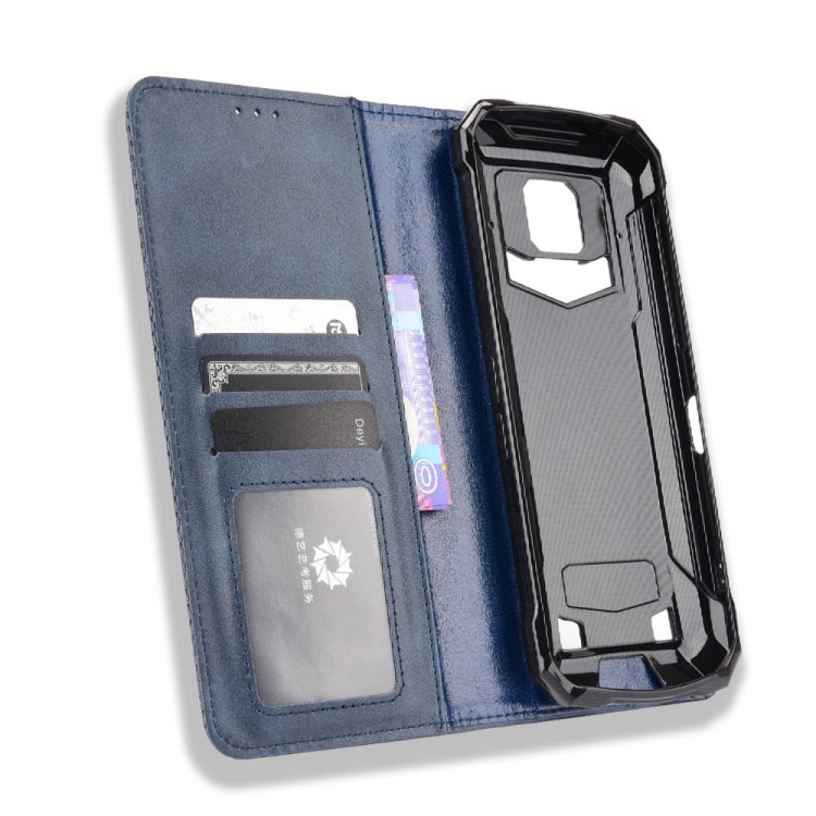 For Doogee S88 Plus / S88 Pro Magnetic Buckle Retro Crazy Horse Texture Horizontal Flip Leather Case with Holder & Card Slots & Photo Frame(Blue) - More Brand by buy2fix | Online Shopping UK | buy2fix