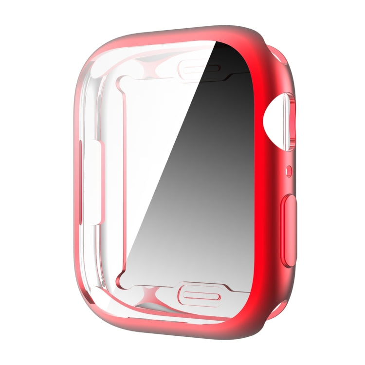 Shockproof TPU All-inclusive Electroplate Protective Case For Apple Watch Series 8 / 7 45mm(Red) - Watch Cases by buy2fix | Online Shopping UK | buy2fix