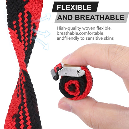 Nylon Braid One Buckle Watch Band For Apple Watch Series 9&8&7 41mm / SE 3&SE 2&6&SE&5&4 40mm / 3&2&1 38mm(Cherry) - Watch Bands by buy2fix | Online Shopping UK | buy2fix