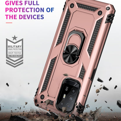 For OPPO Reno5 Z Shockproof TPU + PC Phone Protective Case with 360 Degree Rotating Holder(Rose Gold) - OPPO Cases by buy2fix | Online Shopping UK | buy2fix