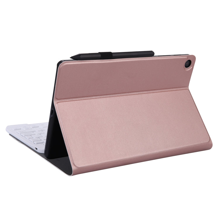 A08 Ultra-thin Bluetooth Keyboard Leather Case For Samsung Galaxy Tab A8 2021 SM-X205 / SM-X200(Rose Gold) - Samsung Keyboard by buy2fix | Online Shopping UK | buy2fix