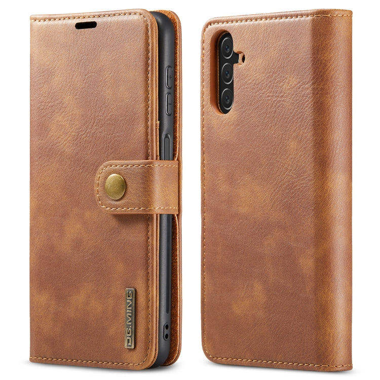 For Samsung Galaxy A13 5G DG.MING Crazy Horse Texture Detachable Magnetic Leather Phone Case(Brown) - Galaxy Phone Cases by DG.MING | Online Shopping UK | buy2fix